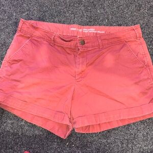 Red khakis - skinny boyfriend shorts